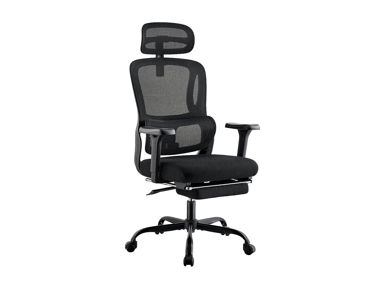 Chaise de bureau - Tissu - Noir - Mankato