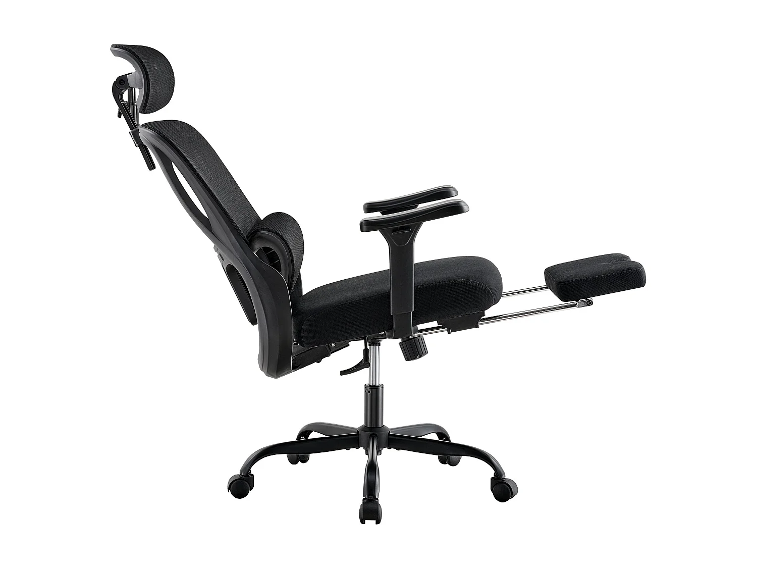 Chaise de bureau - Tissu - Noir - Mankato