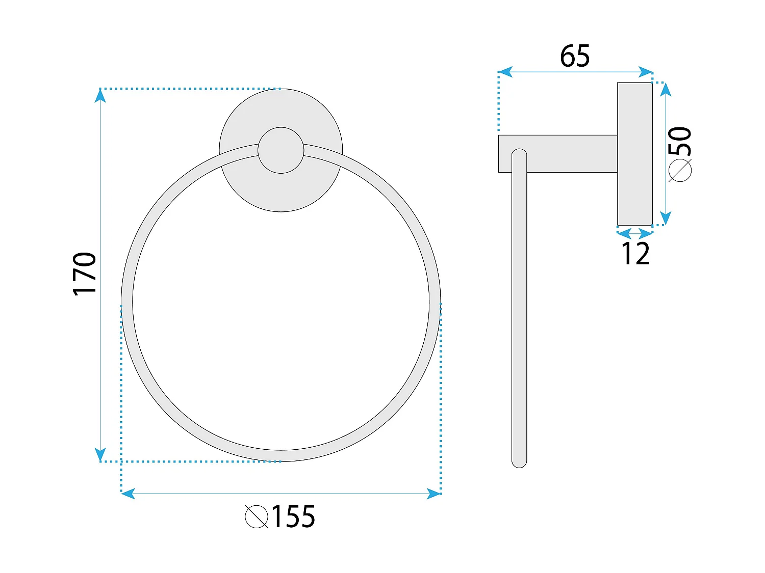Porte-Serviette Rea 6610 Modern Brush Copper