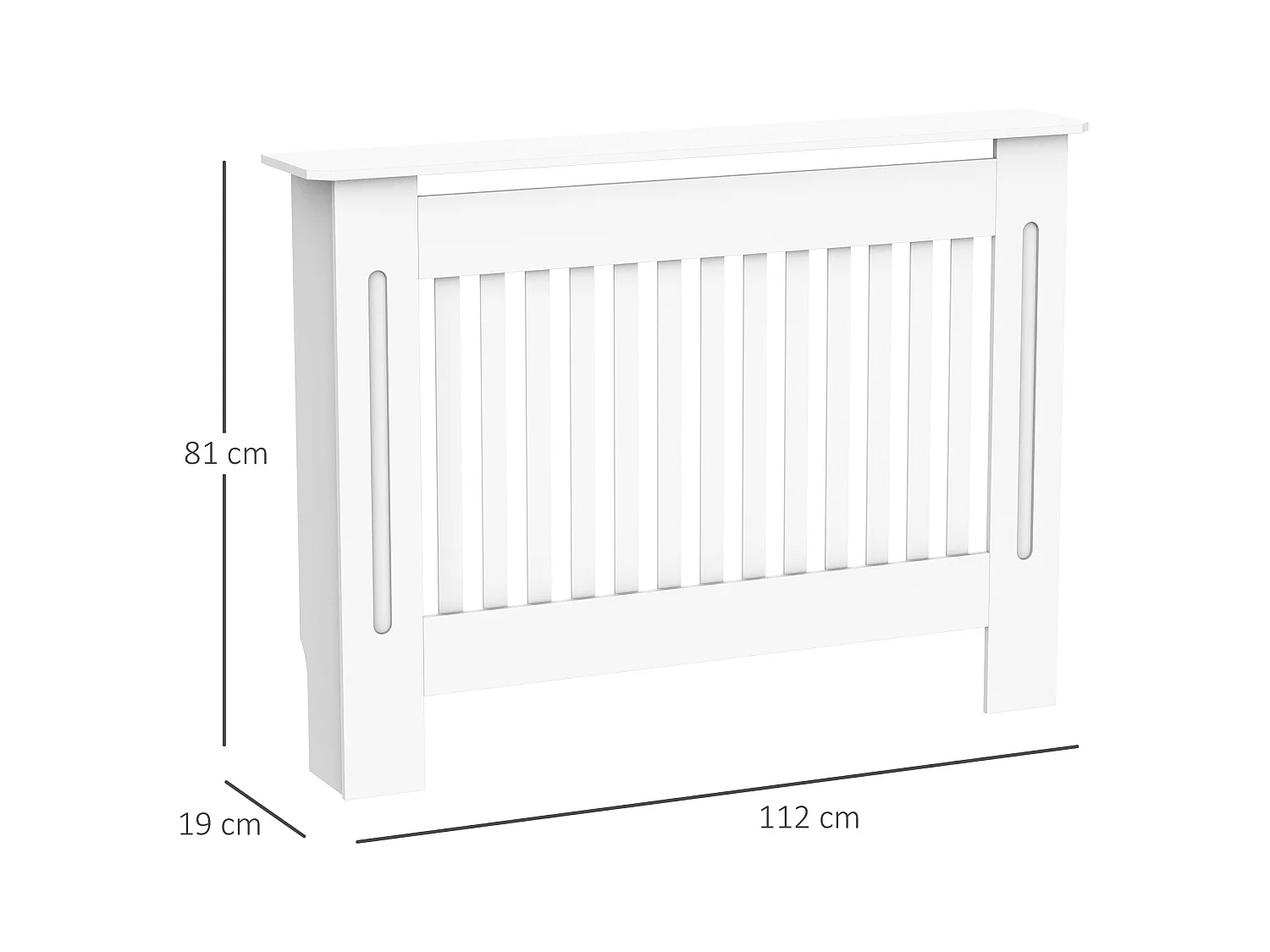 Cache-radiateur design panneau cabinet 112L x 19l x 81H cm MDF blanc
