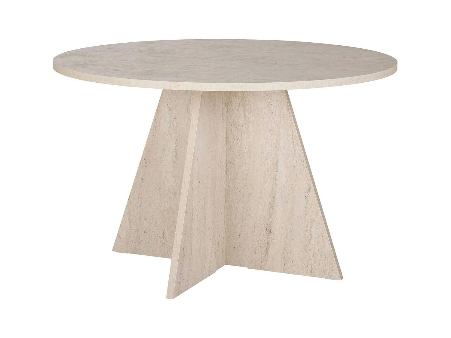 Table à manger ronde effet travertin Ø120 cm MARFA