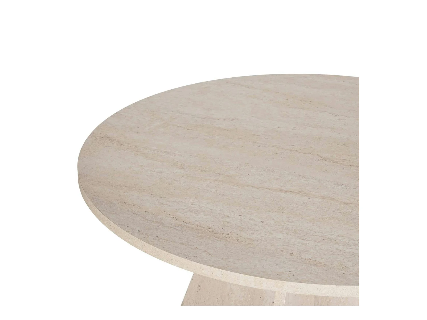 Table à manger ronde effet travertin Ø120 cm MARFA