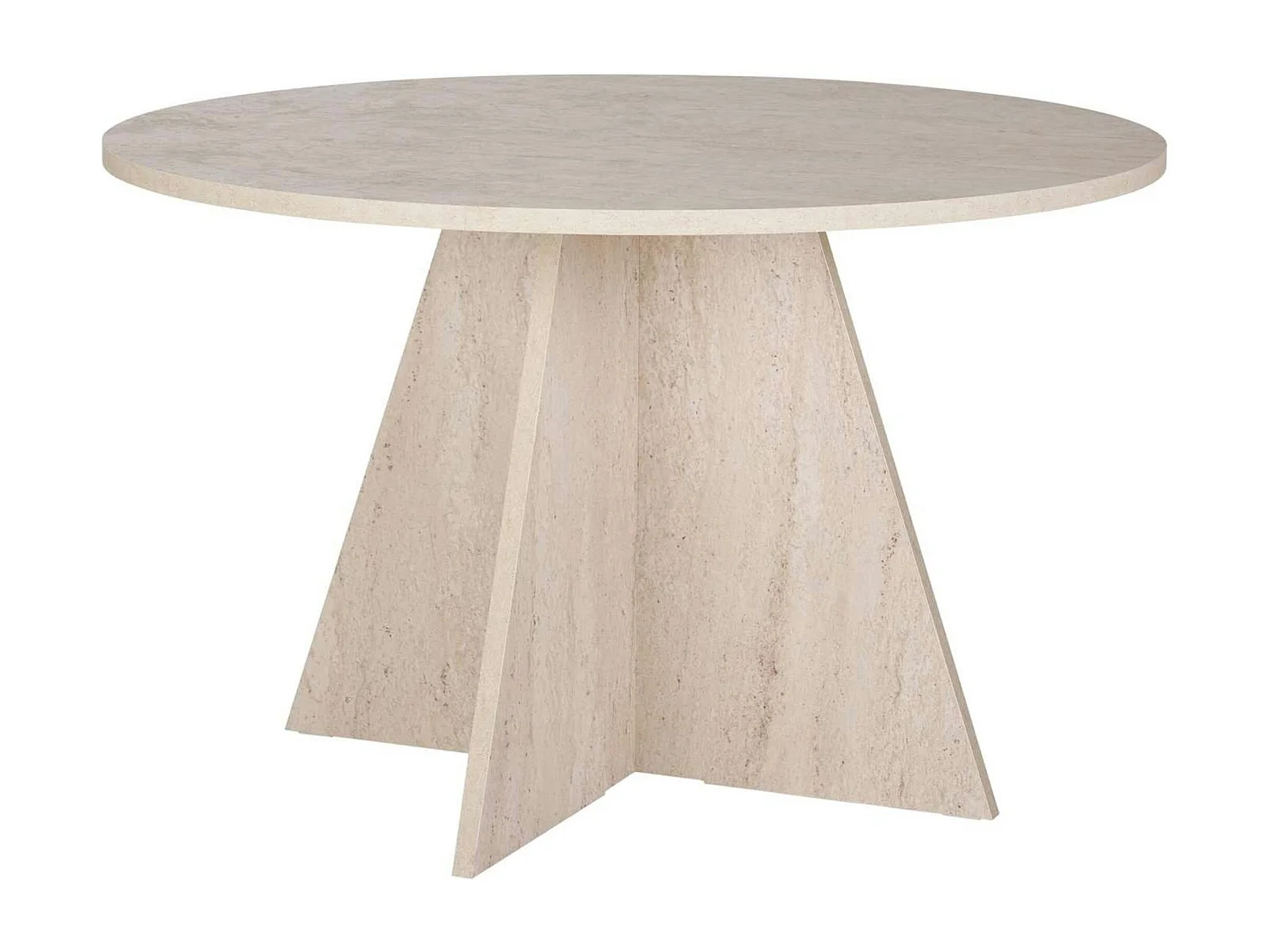 Table à manger ronde effet travertin Ø120 cm MARFA