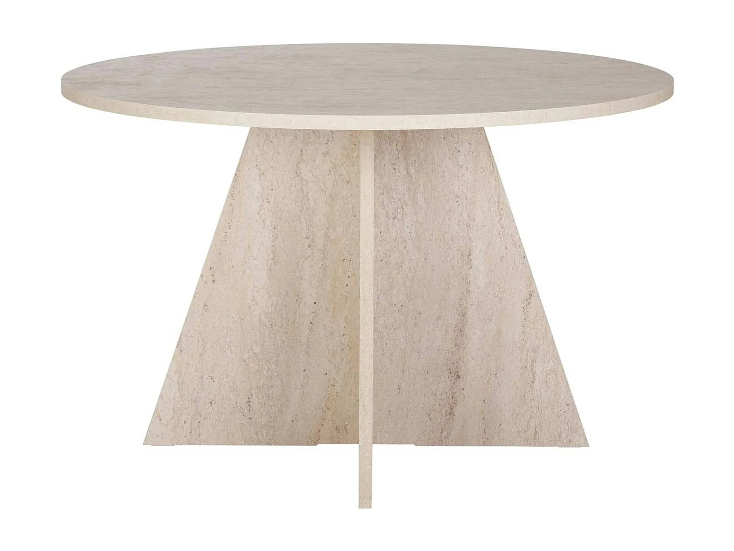 Table à manger ronde effet travertin Ø120 cm MARFA