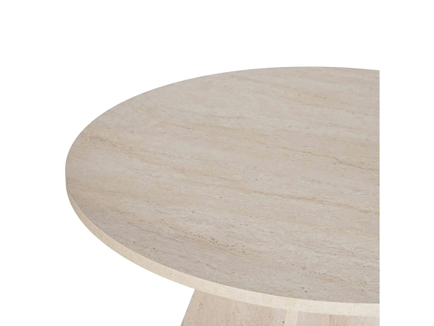 Table à manger ronde effet travertin Ø120 cm MARFA