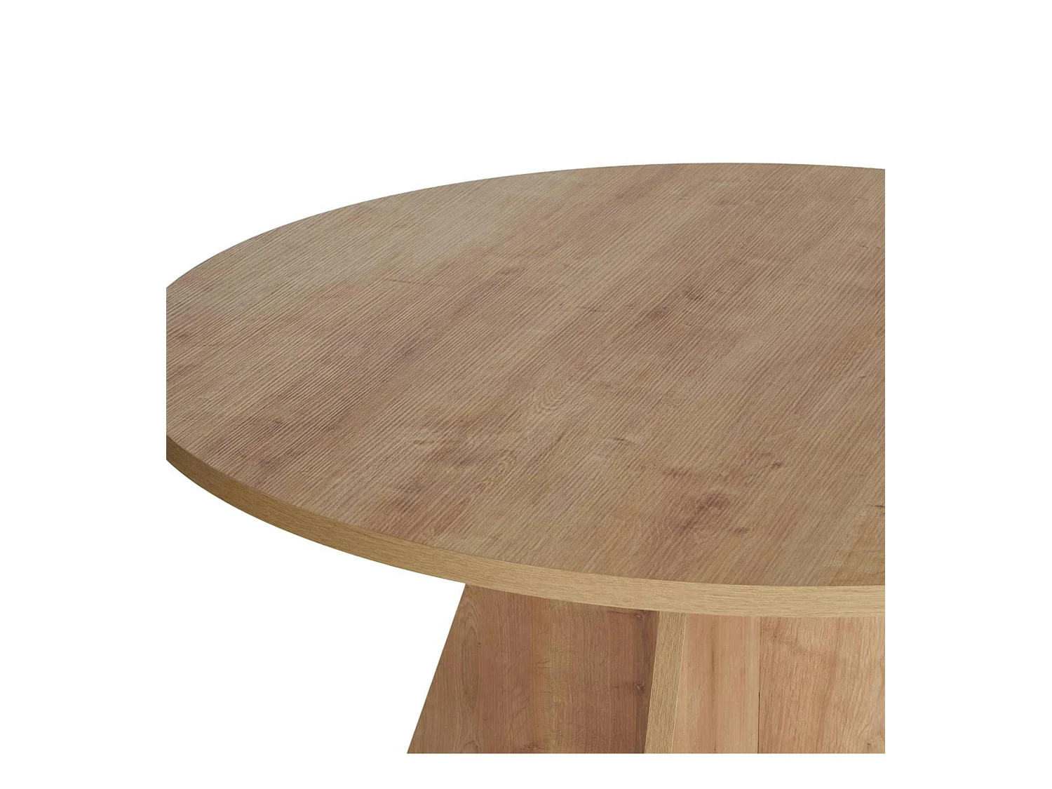 Table à manger ronde effet bois clair Ø120 cm MARFA