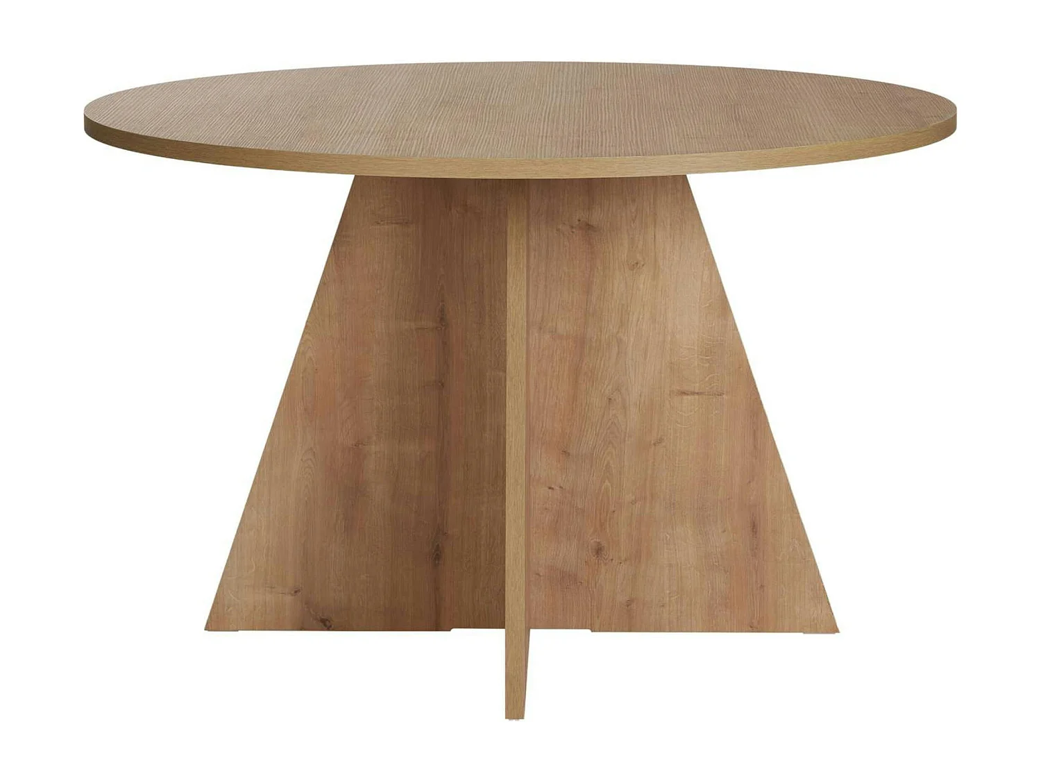 Table à manger ronde effet bois clair Ø120 cm MARFA