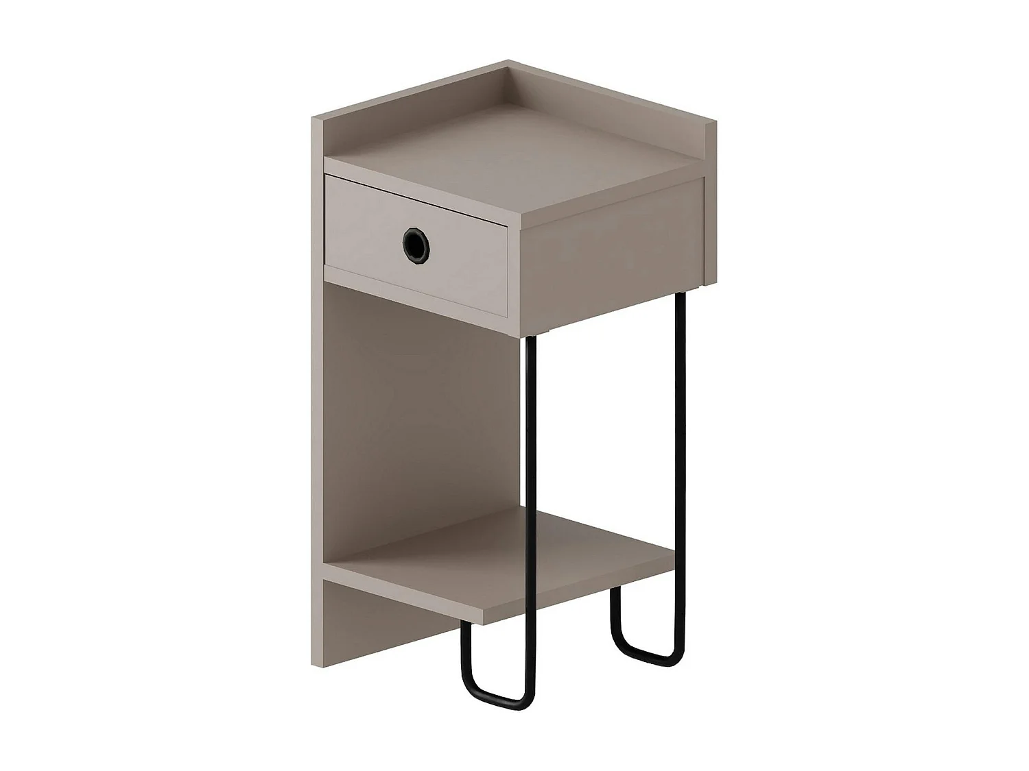 Chevet moderne moka - 1 niche ouverte, côté gauche JENA