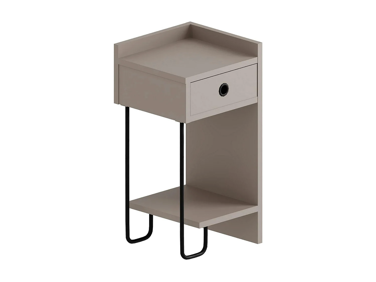 Chevet moderne moka - 1 niche ouverte, côté droit JENA