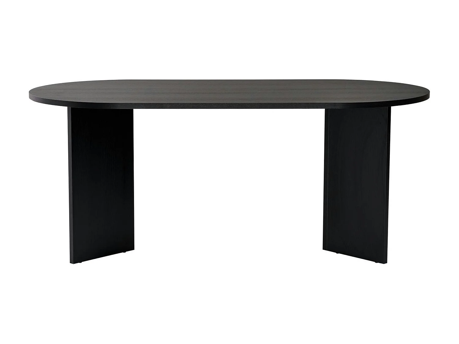 Table à manger moderne noire effet bois pieds en V 180 cm MARFA