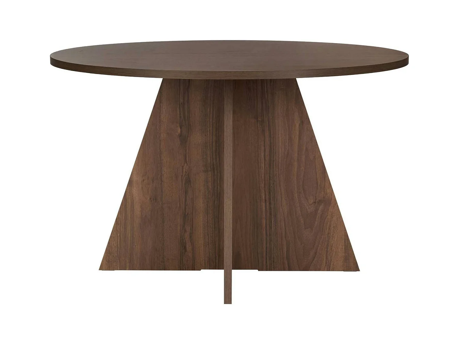 Table à manger ronde effet bois de noyer Ø120 cm MARFA