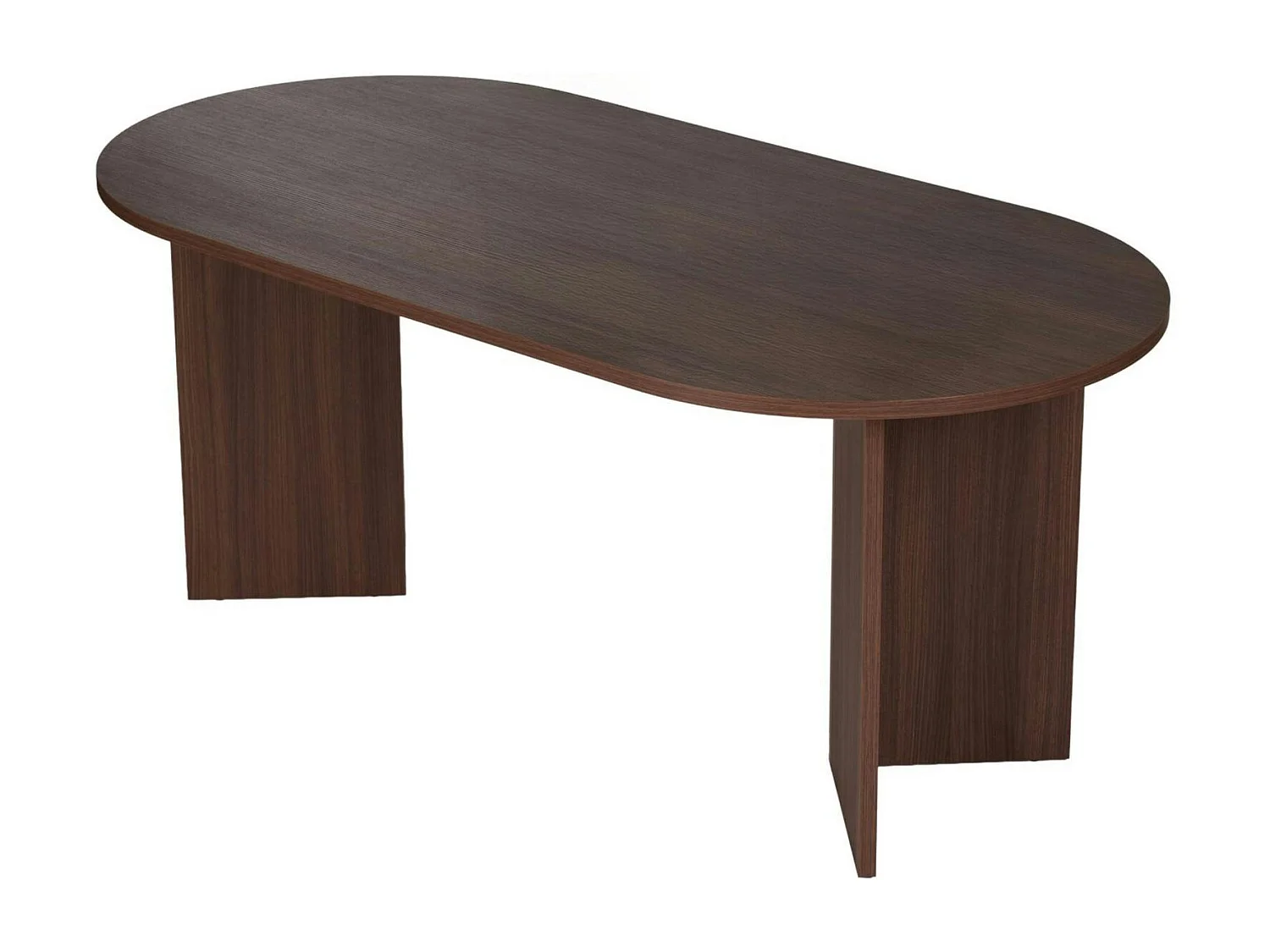 Table à manger moderne effet noyer pieds en V 180 cm MARFA