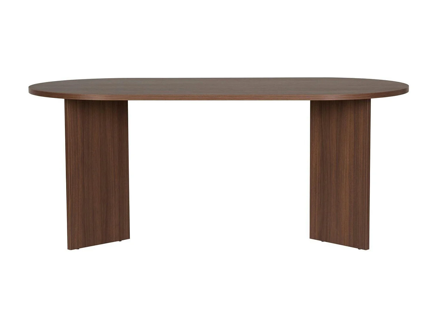 Table à manger moderne effet noyer pieds en V 180 cm MARFA