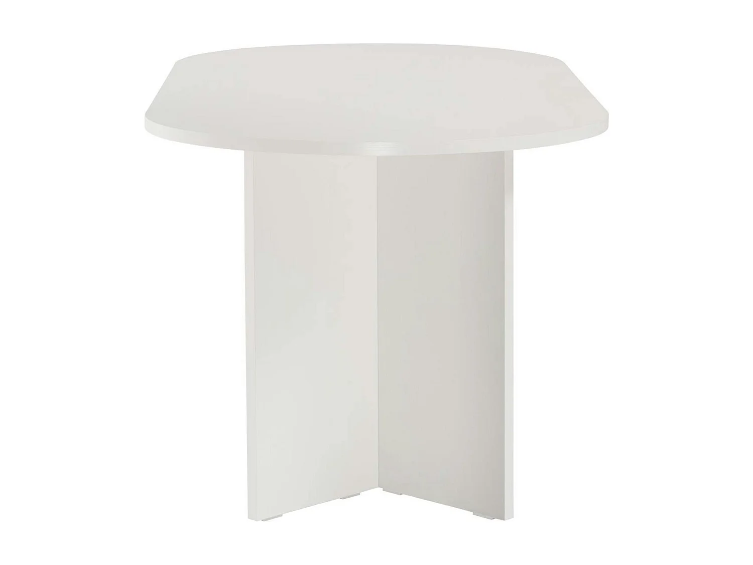 Table à manger moderne blanche effet bois pieds en V 180 cm MARFA