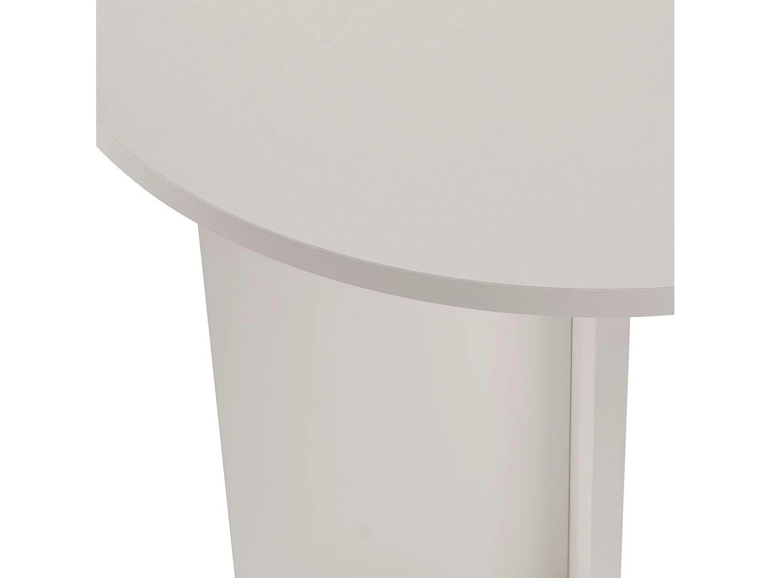 Table à manger moderne blanche effet bois pieds en V 180 cm MARFA