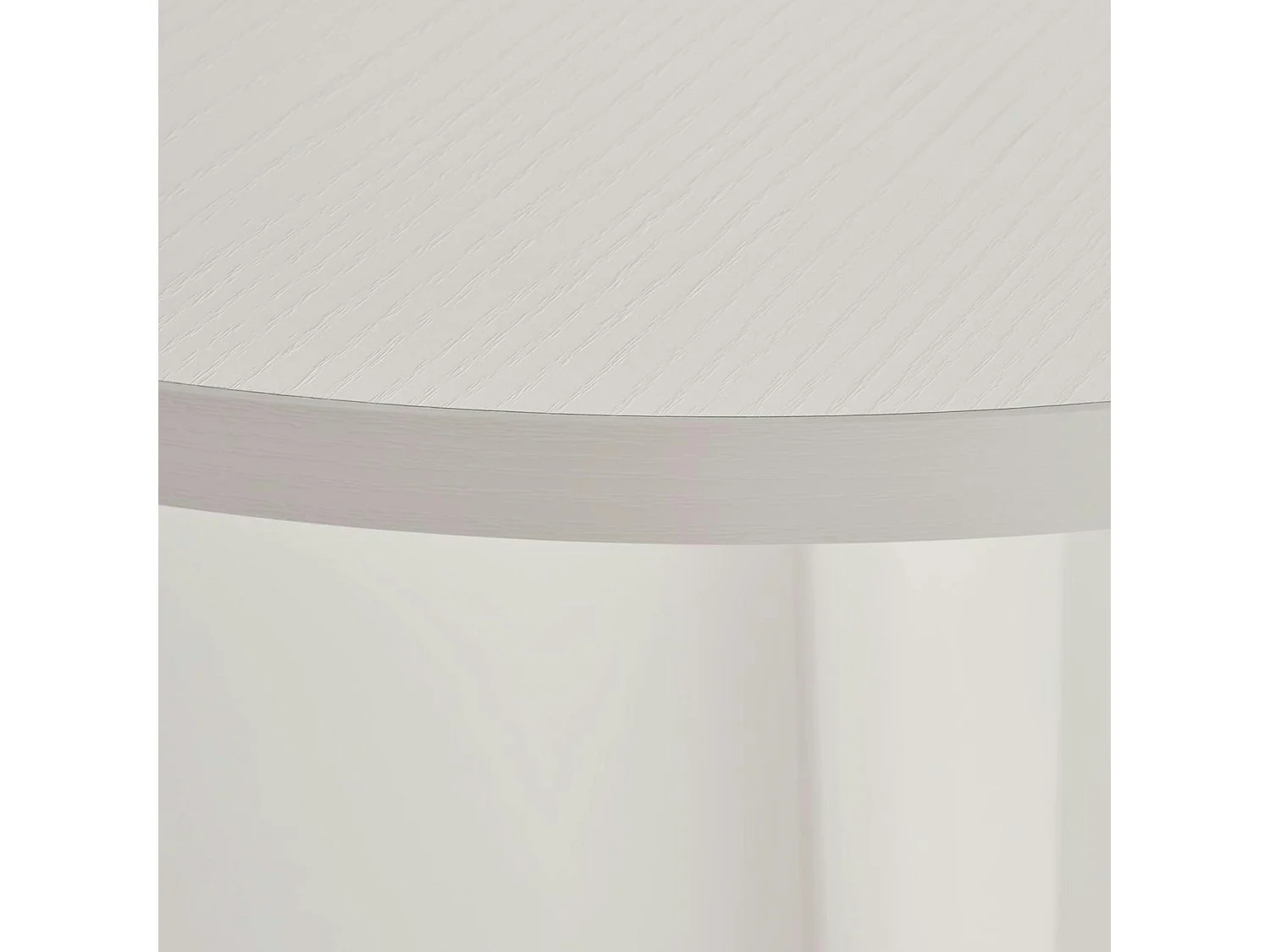 Table à manger moderne blanche effet bois pieds en V 180 cm MARFA