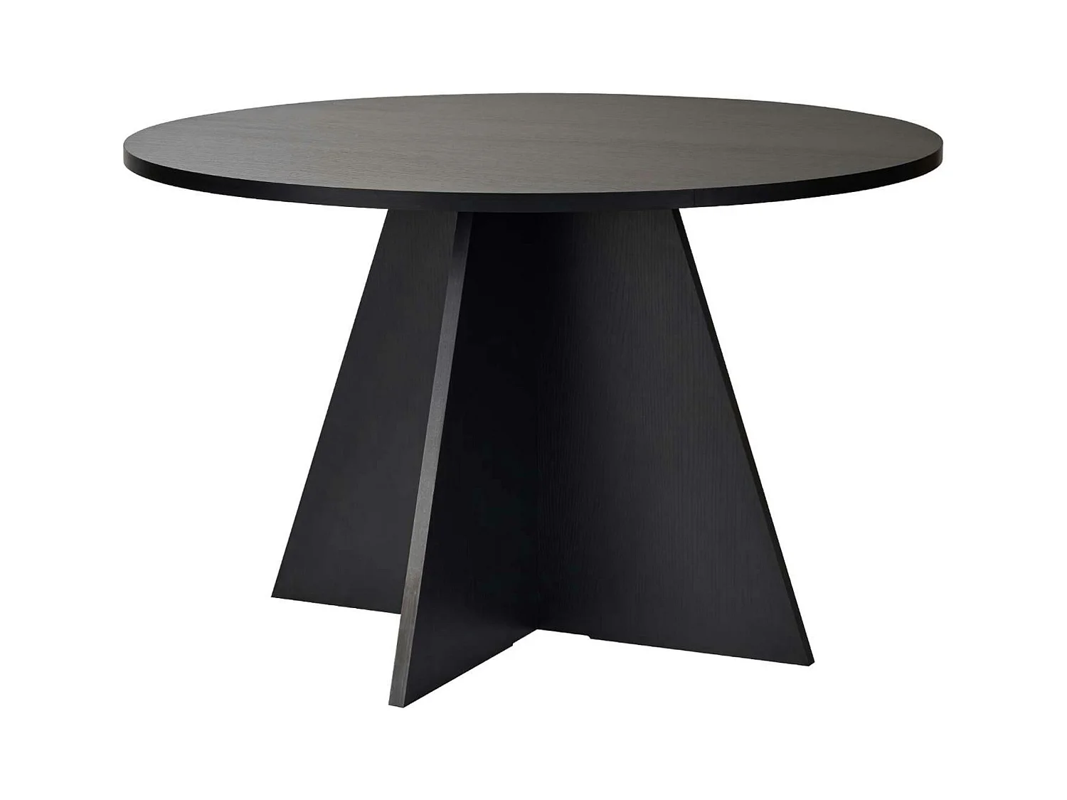 Table à manger ronde noire effet bois Ø120 cm MARFA