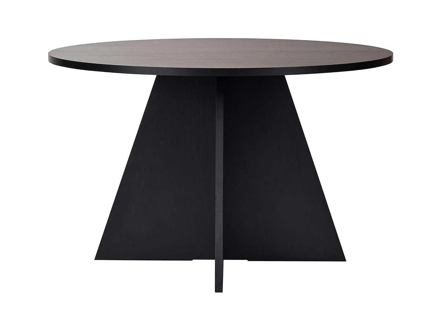 Table à manger ronde noire effet bois Ø120 cm MARFA