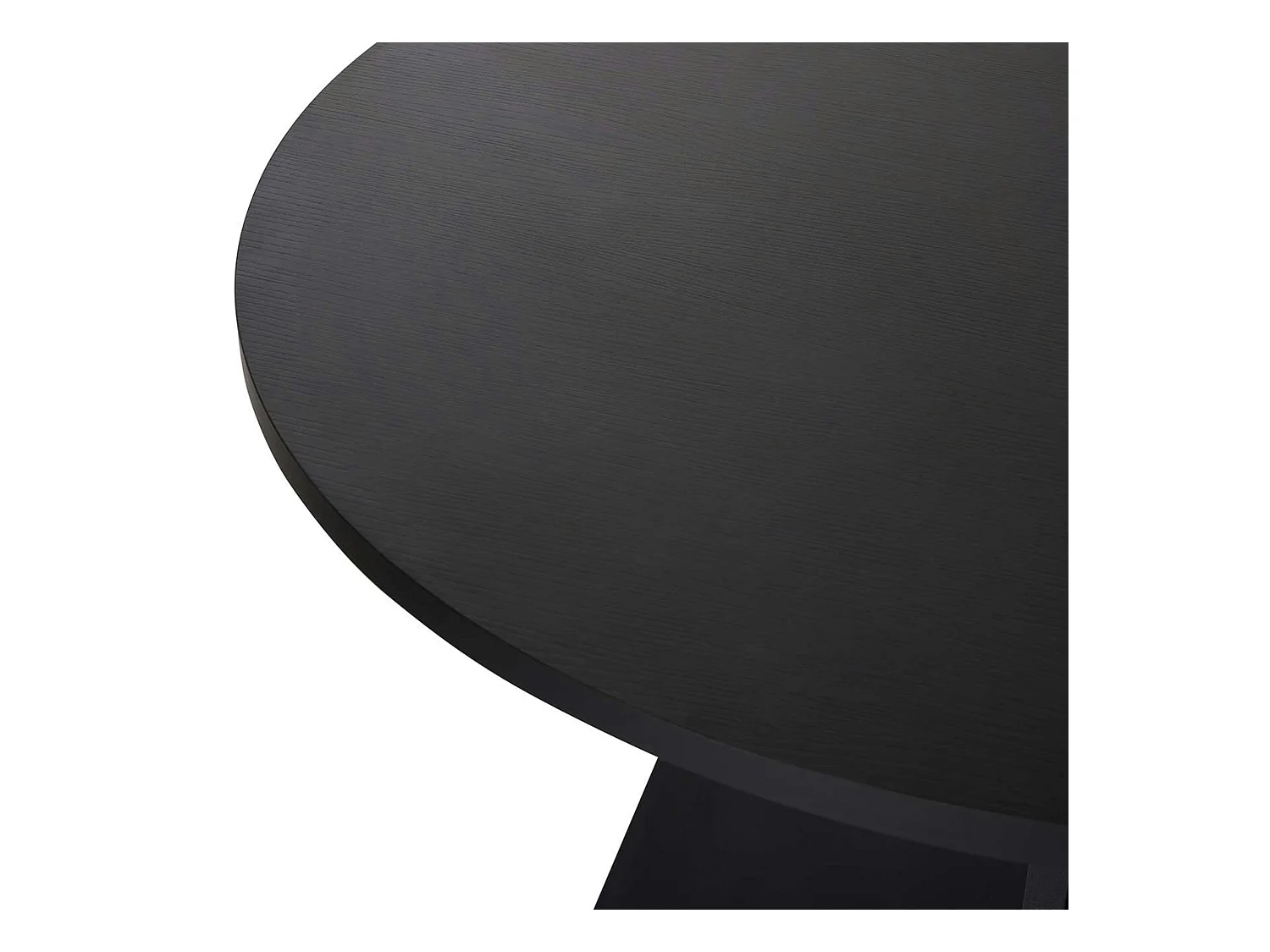 Table à manger ronde noire effet bois Ø120 cm MARFA