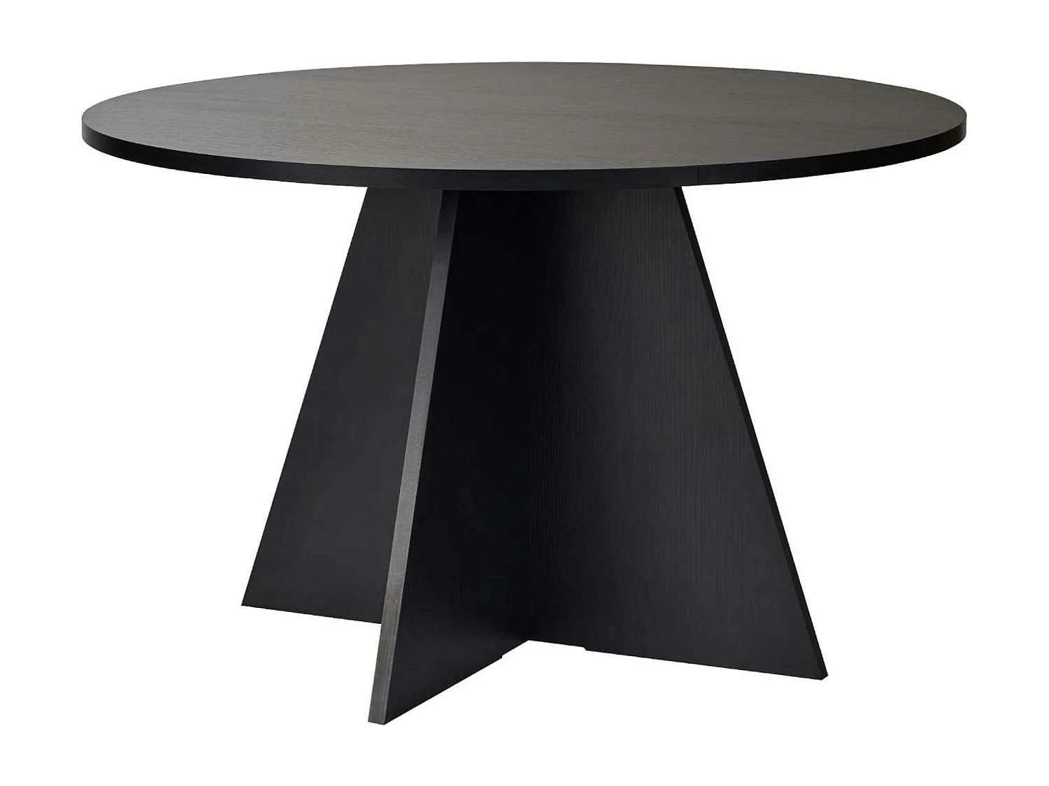 Table à manger ronde noire effet bois Ø120 cm MARFA