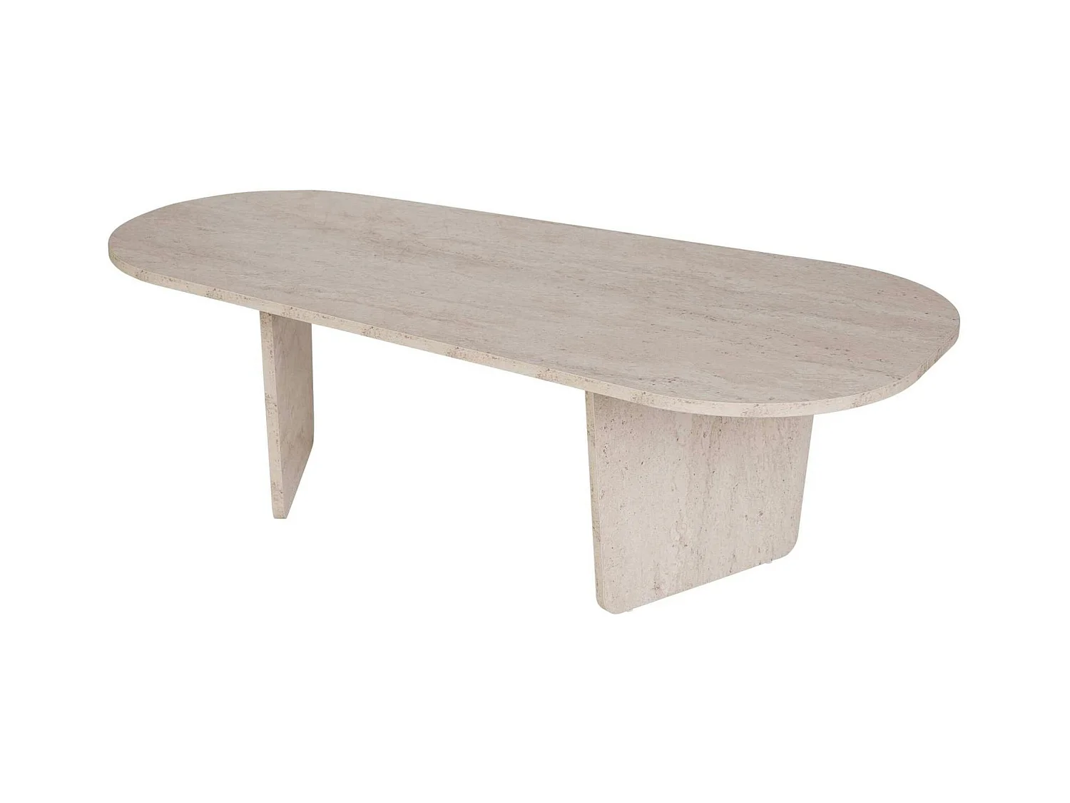 Table basse organique effet travertin, pieds obliques MARFA