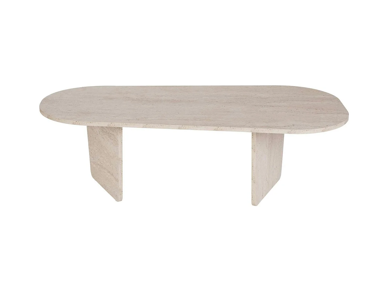 Table basse organique effet travertin, pieds obliques MARFA