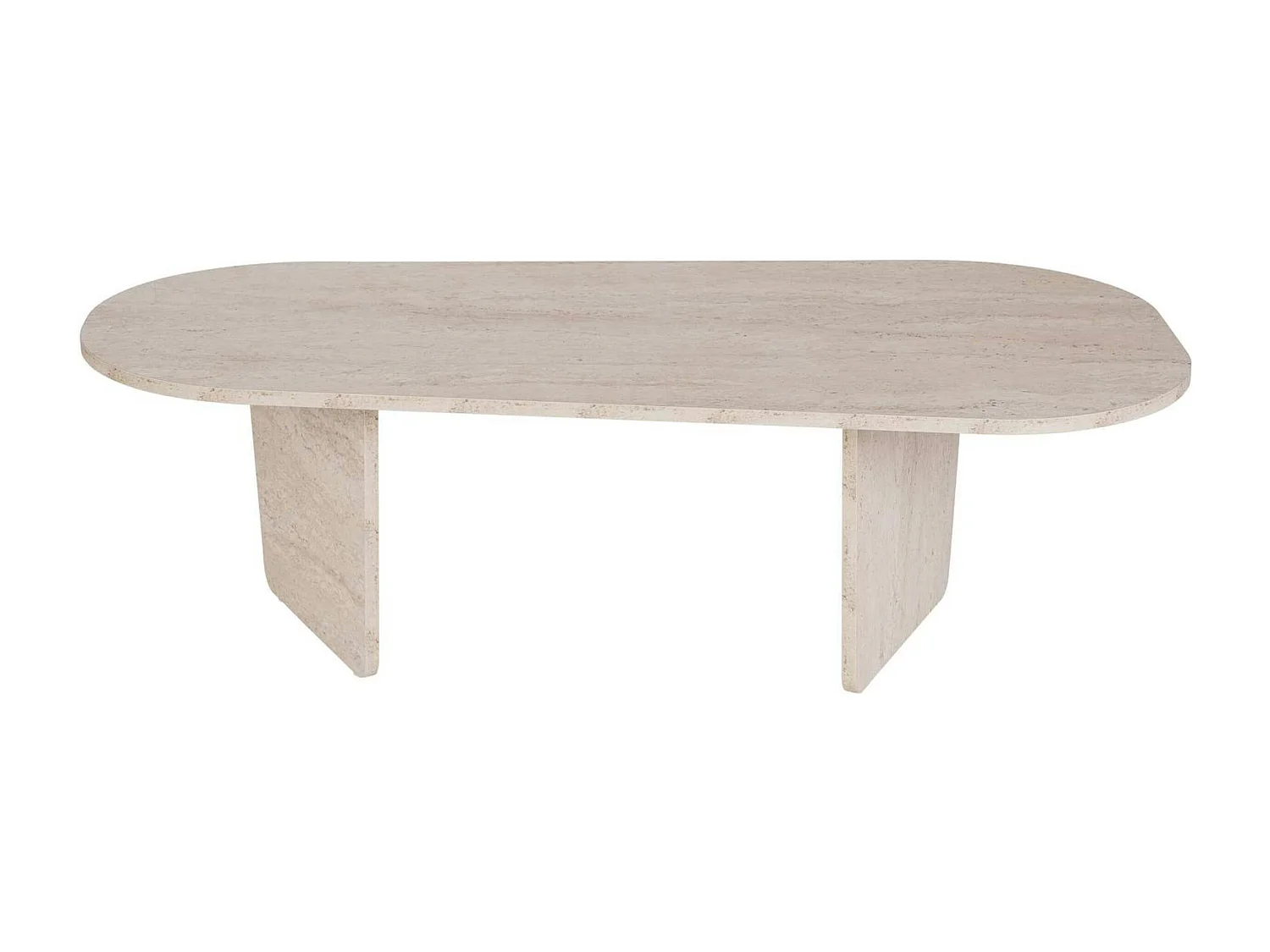 Table basse organique effet travertin, pieds obliques MARFA
