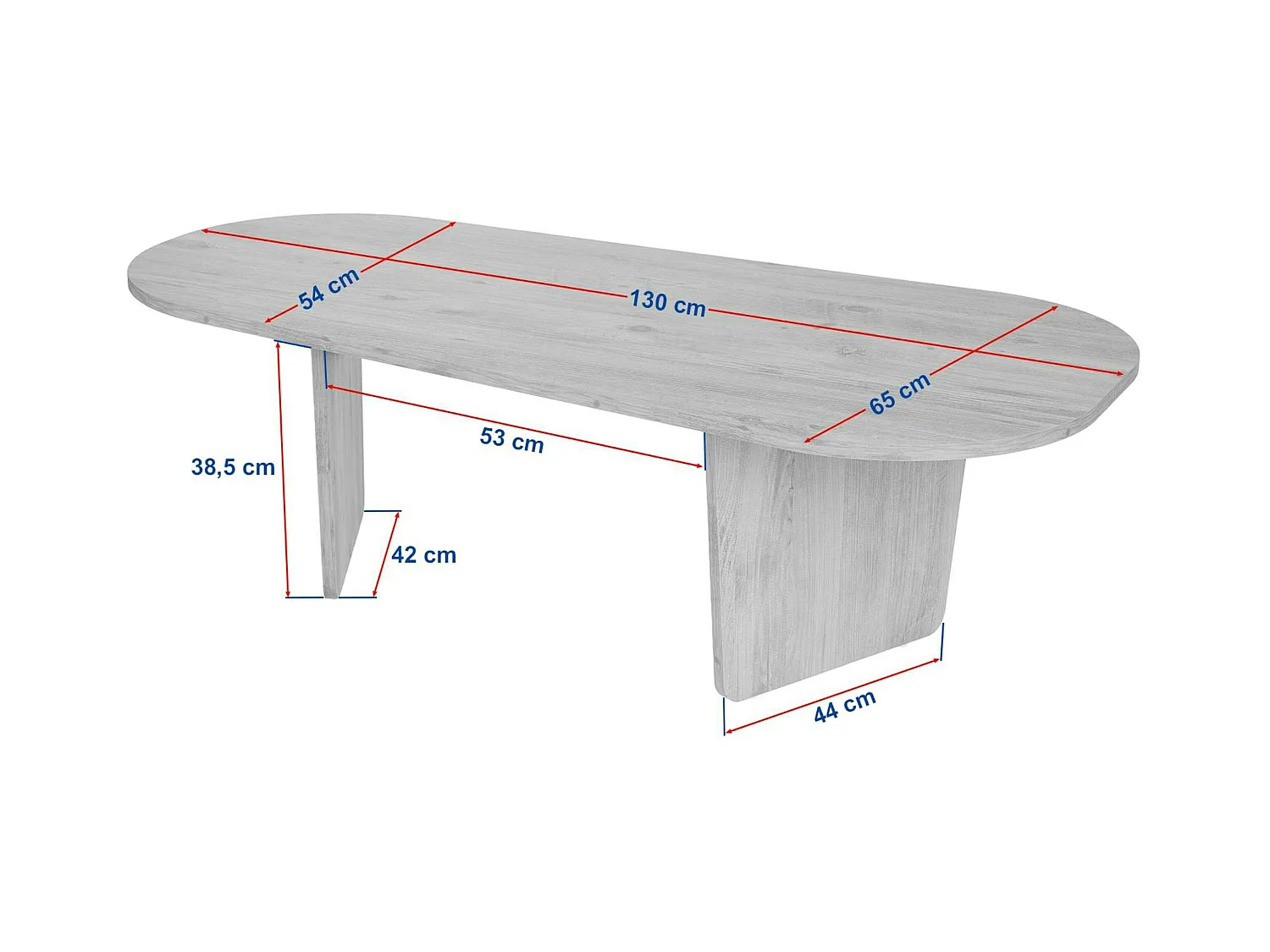 Table basse design organique effet noyer, pieds obliques MARFA