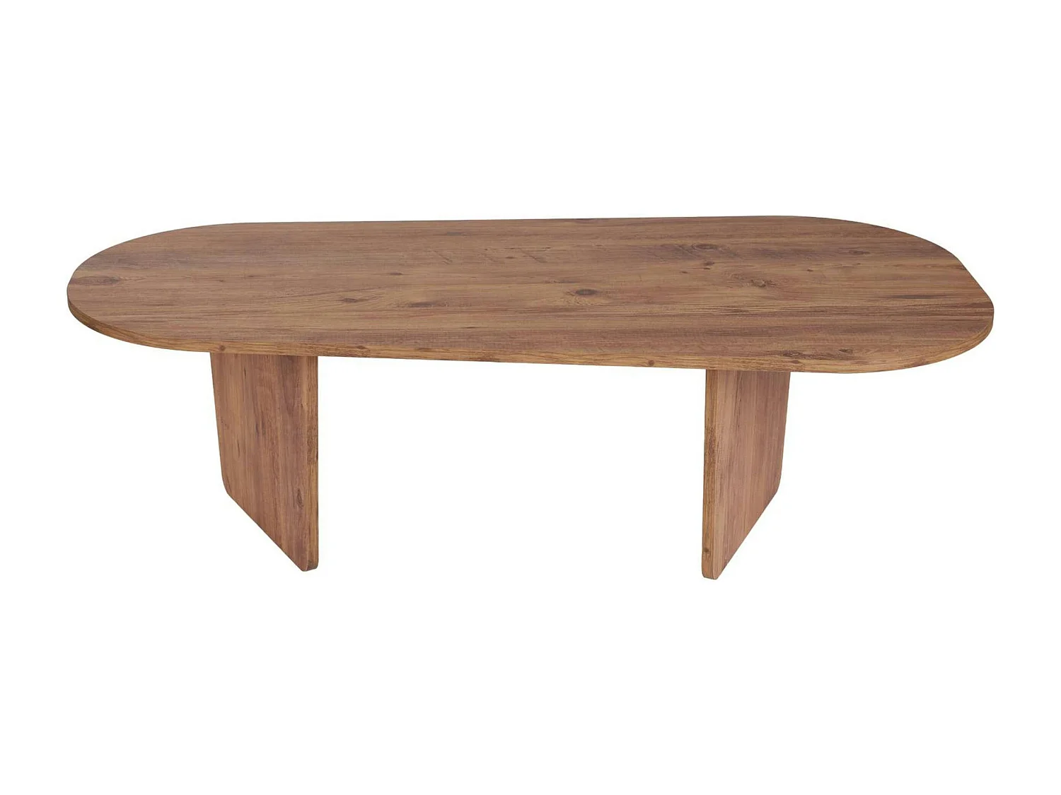 Table basse design organique effet pin, pieds obliques MARFA
