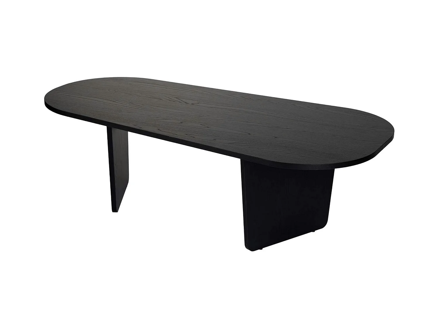 Table basse noire organique effet bois - pieds obliques MARFA