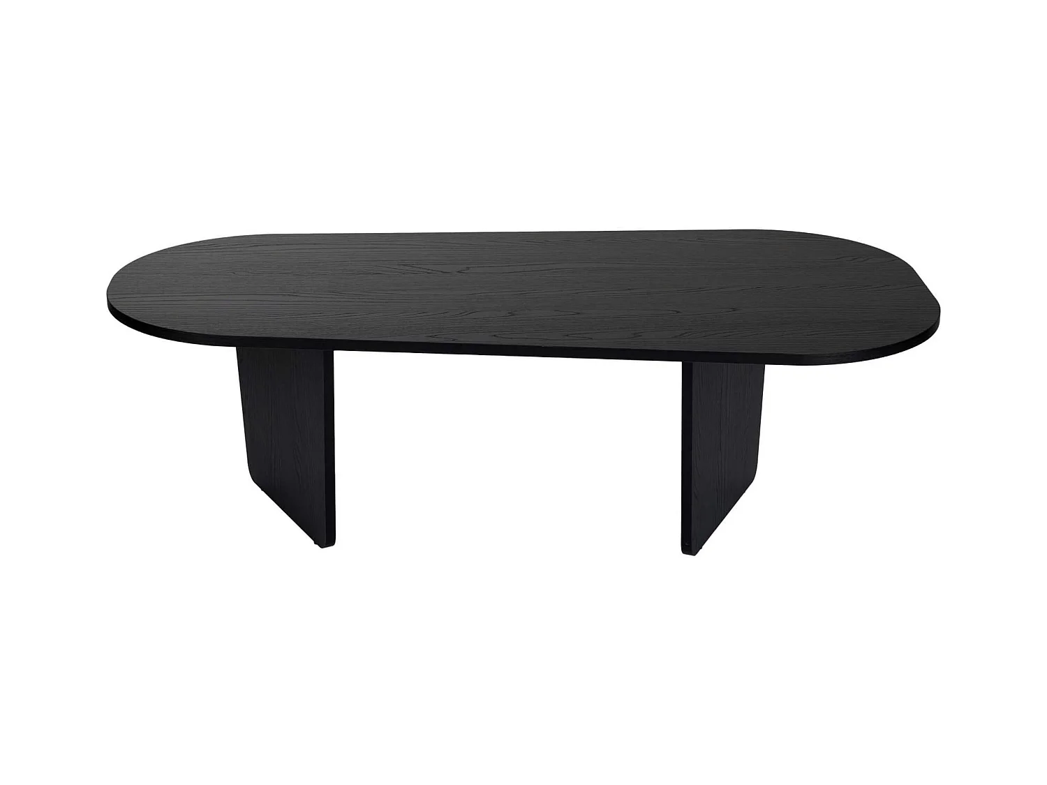 Table basse noire organique effet bois - pieds obliques MARFA