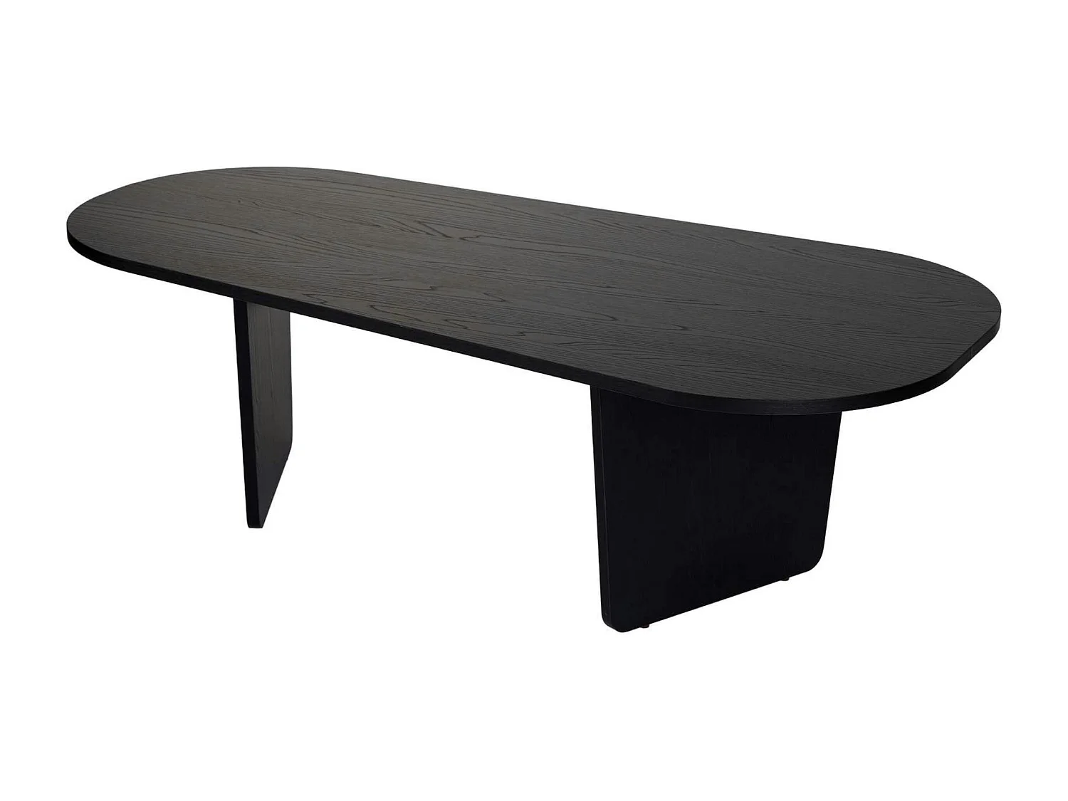 Table basse noire organique effet bois - pieds obliques MARFA
