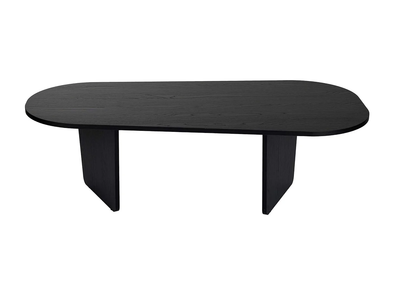 Table basse noire organique effet bois - pieds obliques MARFA