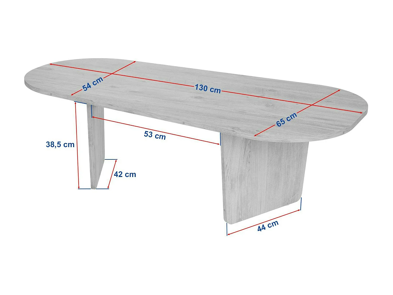 Table basse noire organique effet bois - pieds obliques MARFA