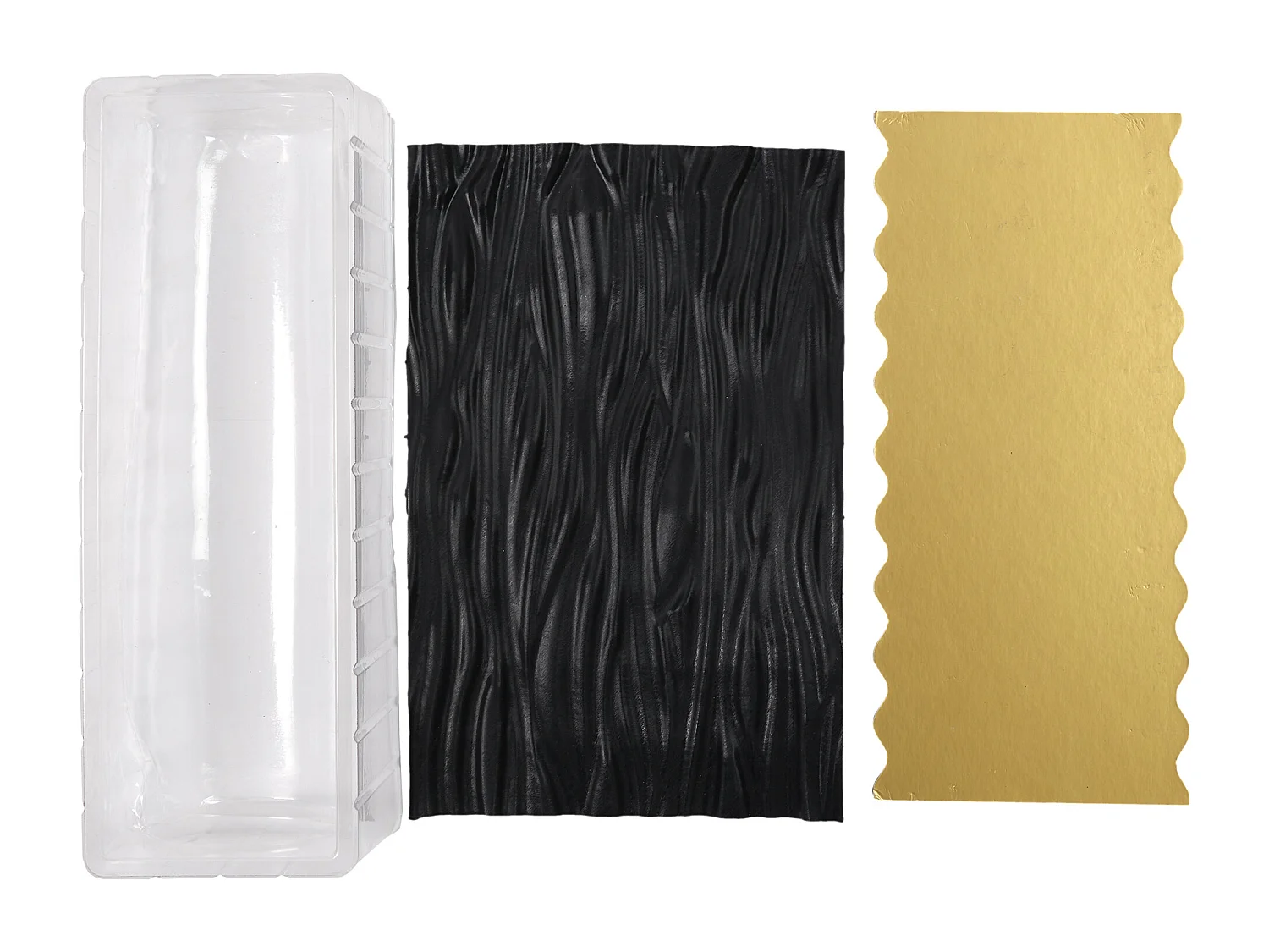 Moule à Bûche "Tapis Reliefs" 28cm Noir & Or