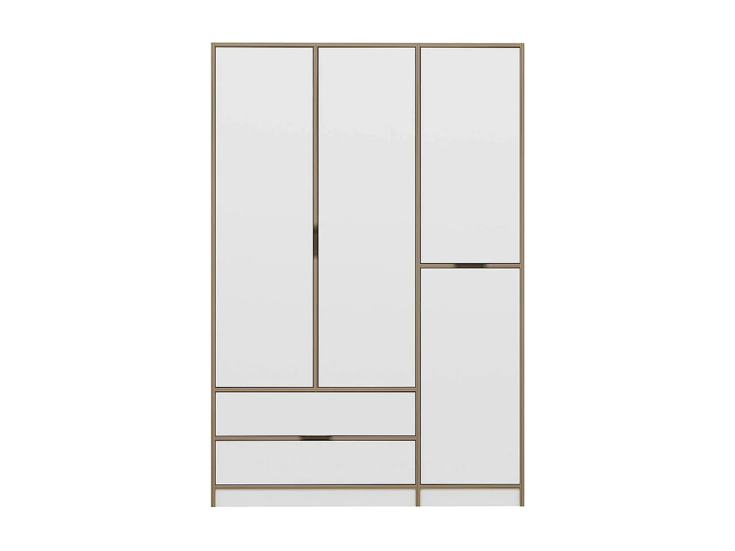 Armoire penderie moderne - 4 portes blanches L.140 cm BYRON