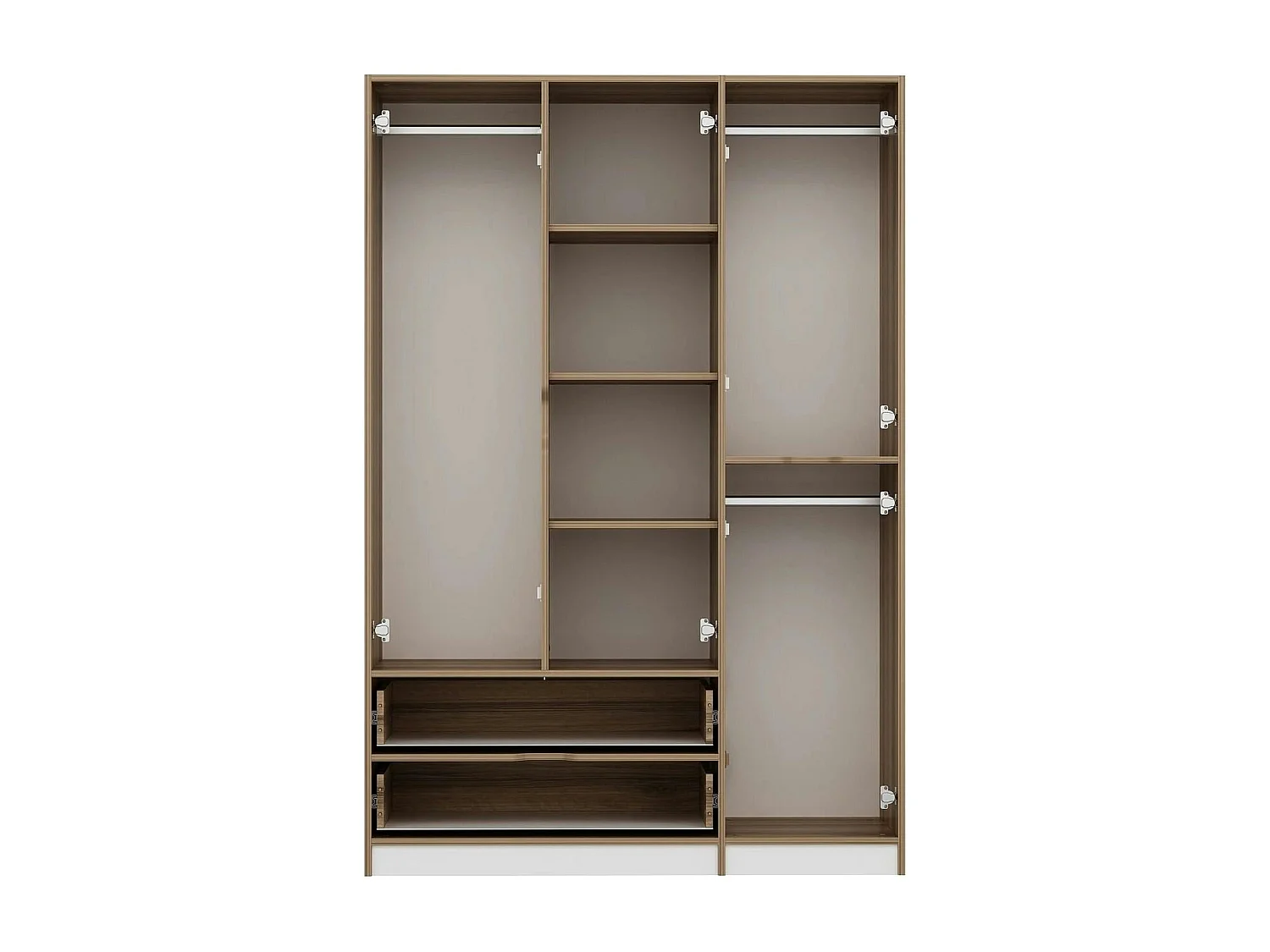 Armoire penderie moderne - 4 portes blanches L.140 cm BYRON