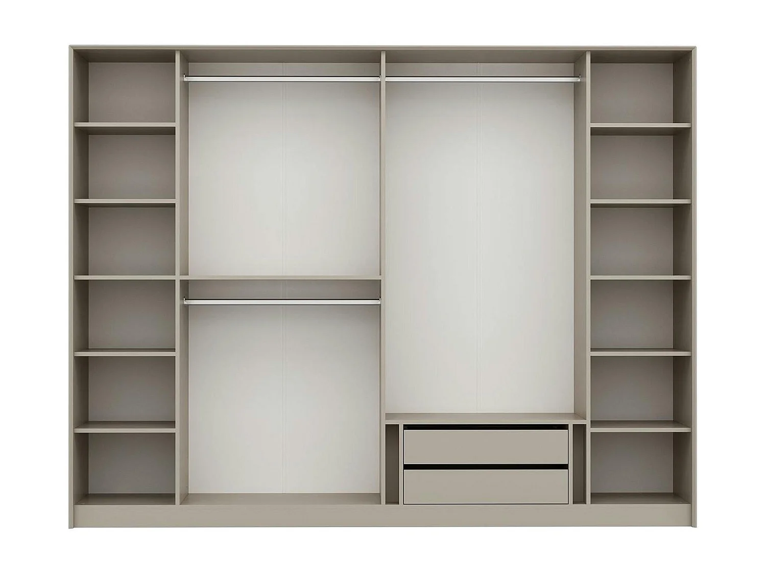 Armoire dressing blanc 4 portes verre H 210 cm BYRON