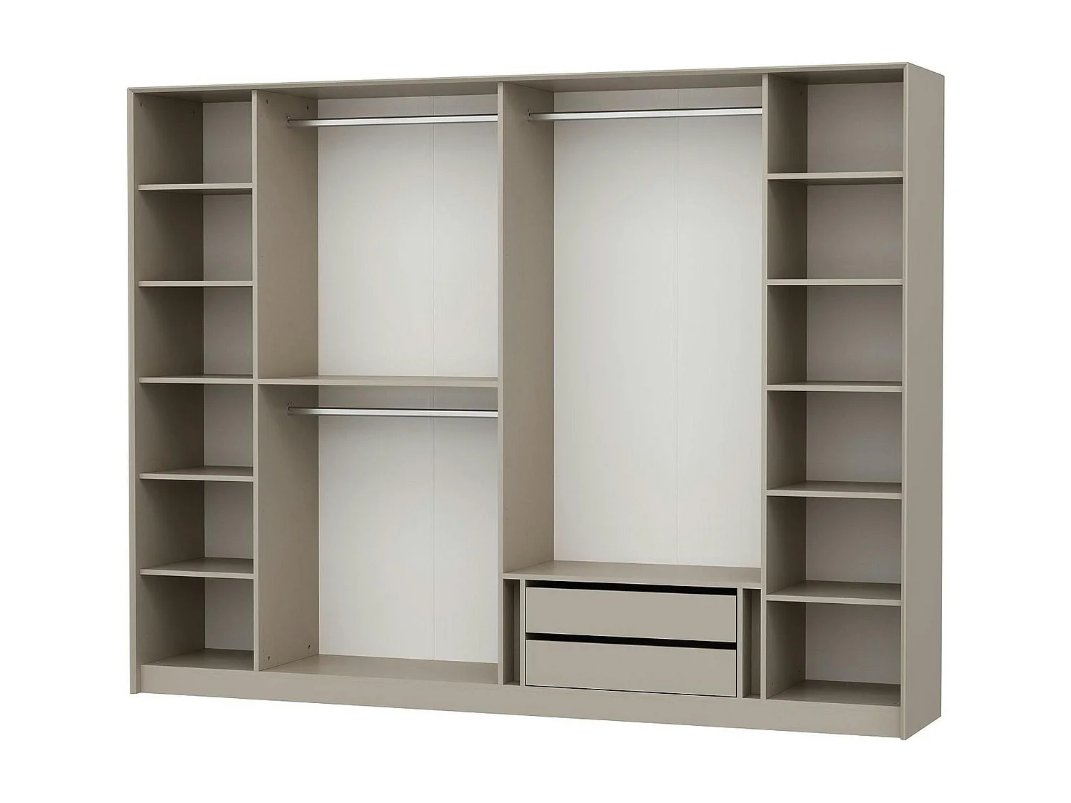 Armoire dressing blanc 4 portes verre H 210 cm BYRON