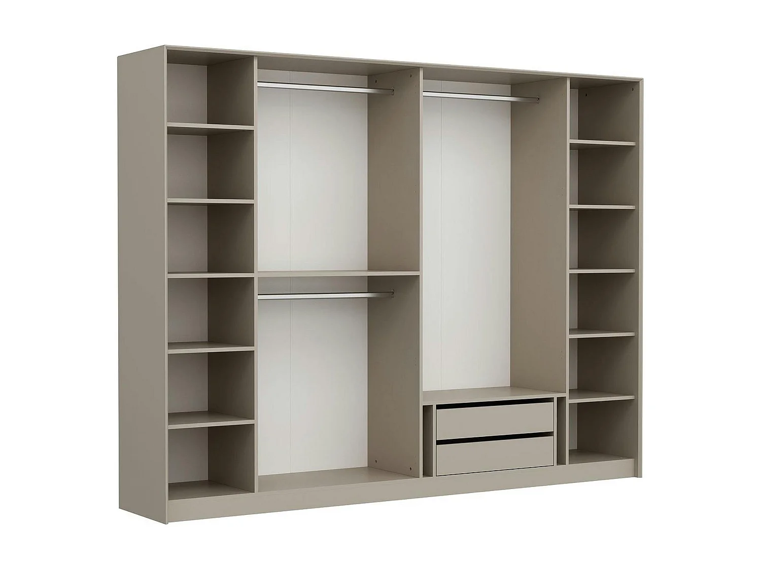 Armoire dressing blanc 4 portes verre H 210 cm BYRON