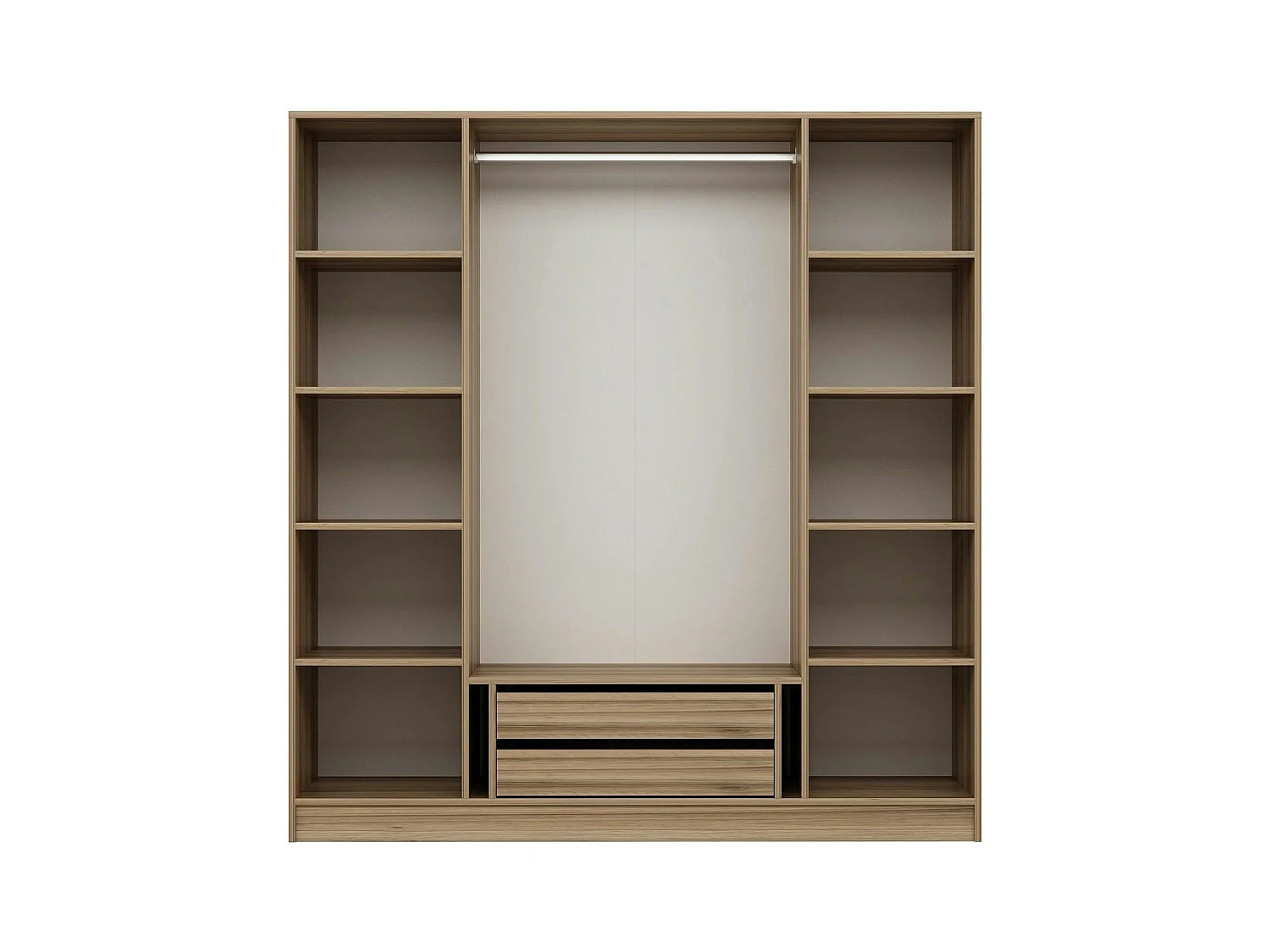 Armoire penderie design, 2 portes vitrées H210 cm BYRON