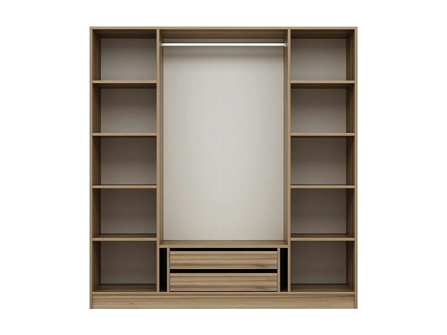 Armoire penderie design, 2 portes vitrées H210 cm BYRON