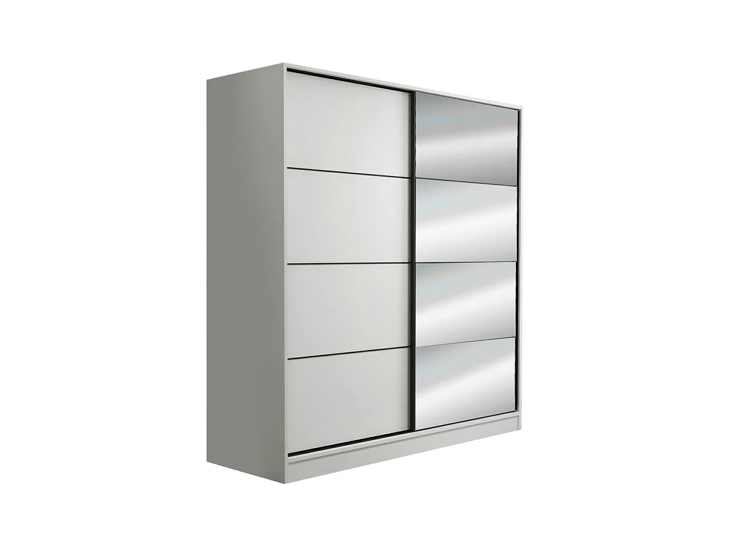 Armoire penderie blanche avec miroir H 210 cm BYRON