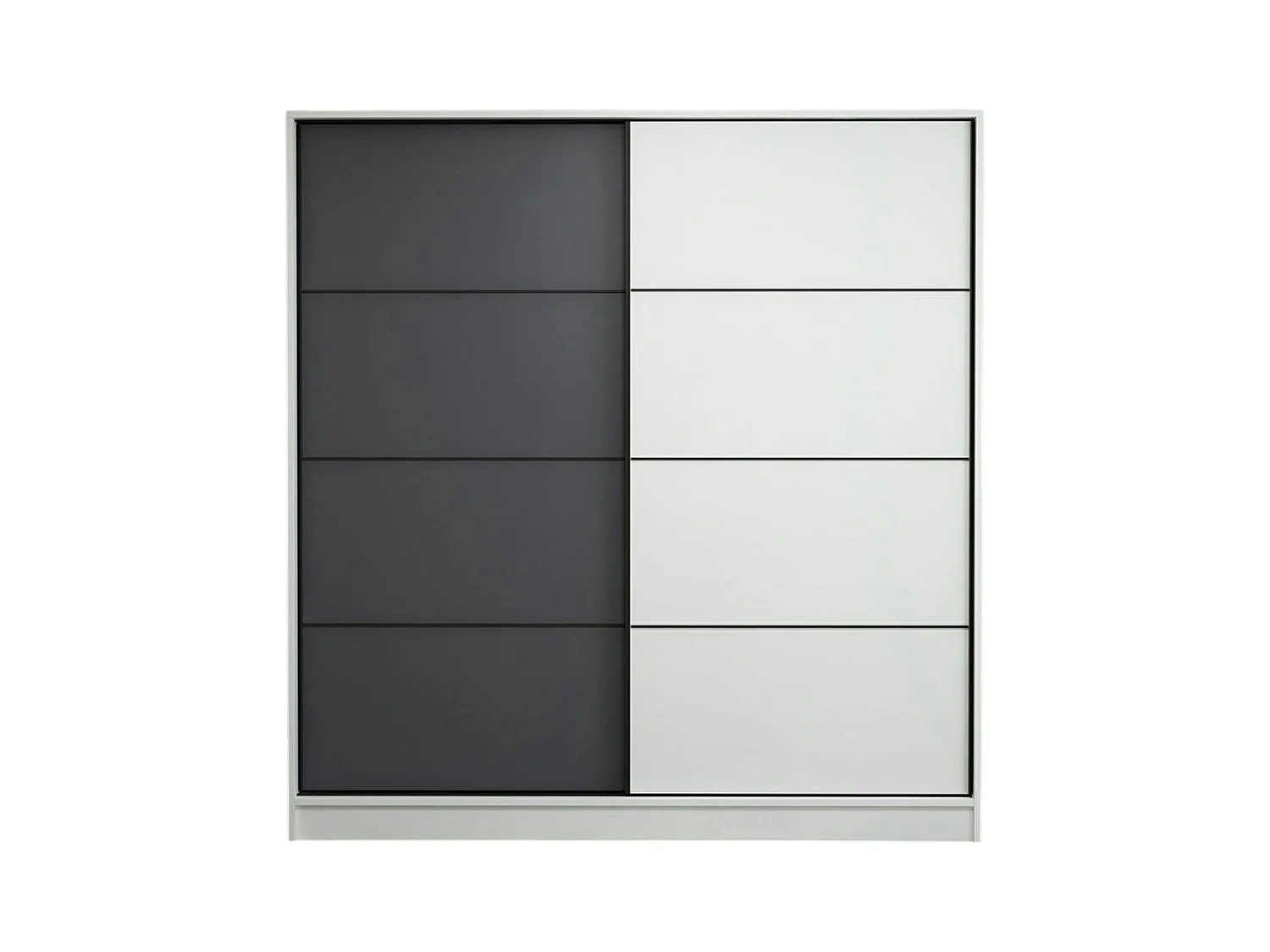 Armoire penderie moderne blanc et gris L. 180 cm BYRON