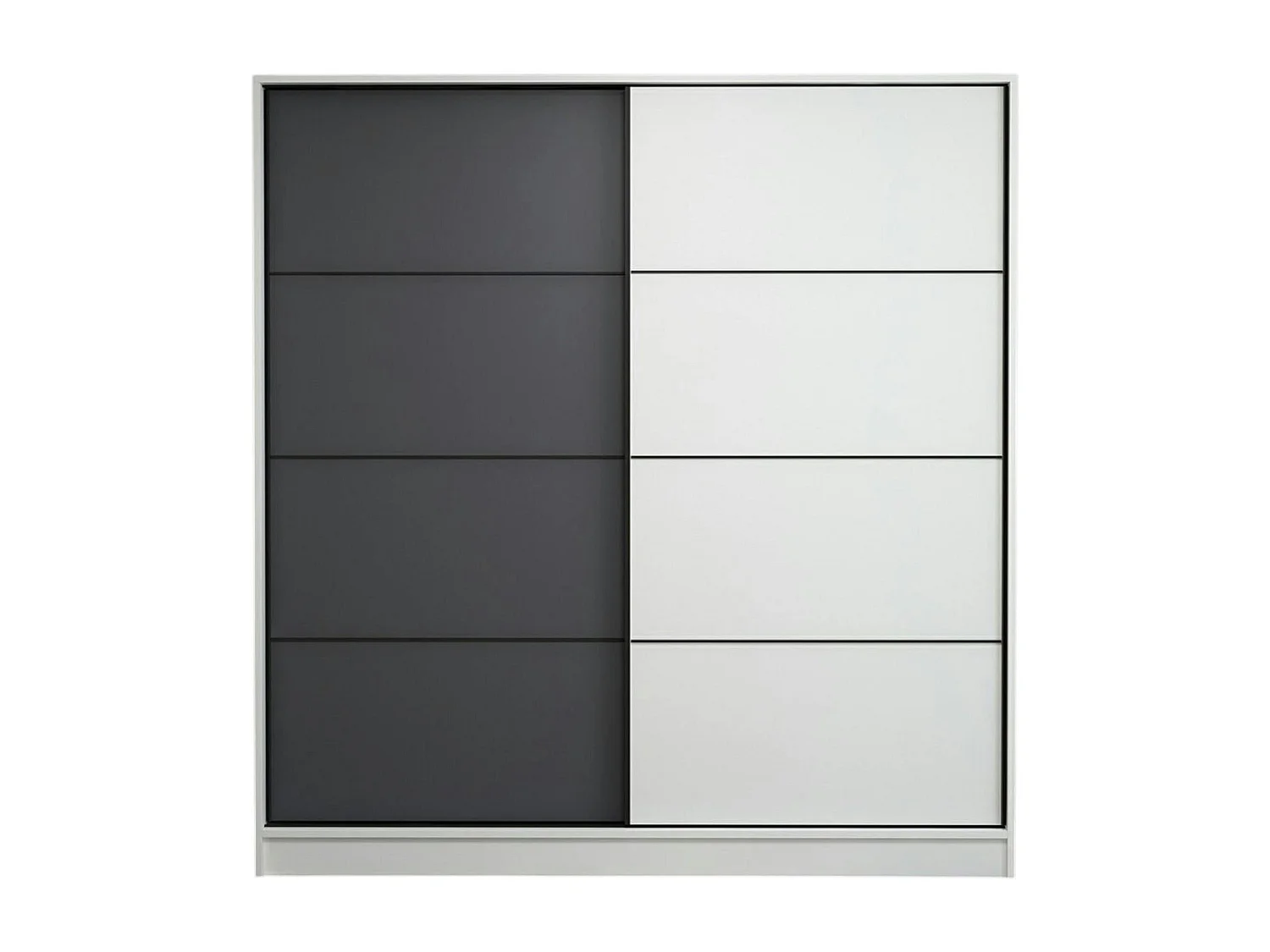 Armoire penderie moderne blanc et gris L. 180 cm BYRON
