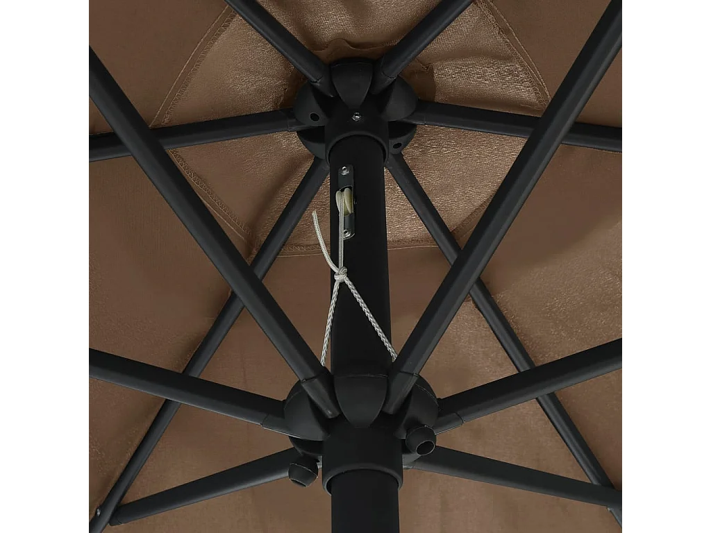 Prolenta Premium -  Parasol de jardin et mât en aluminium 270x246 cm Taupe