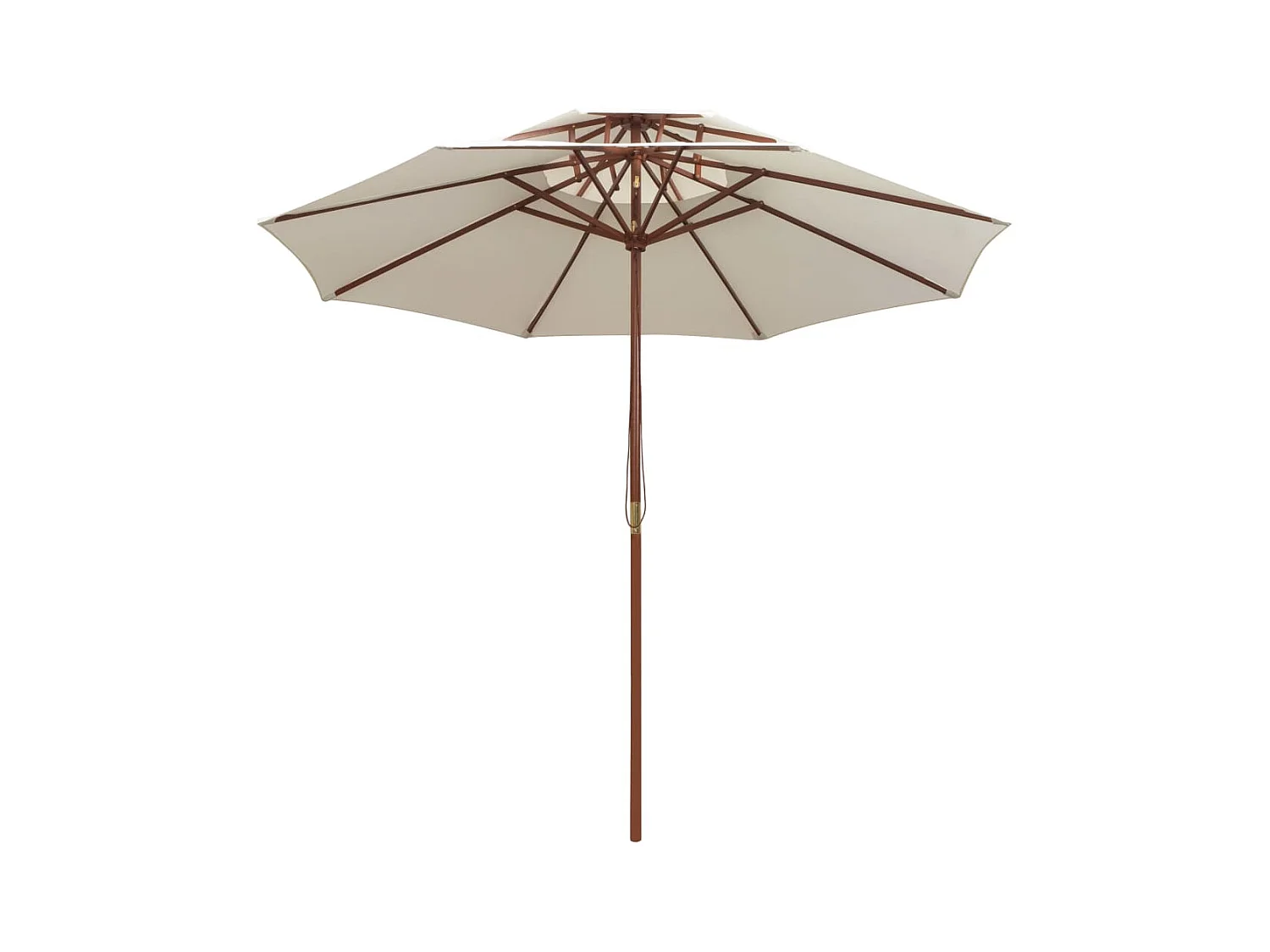 Faylyn  Parasol à deux étages avec poteau en bois blanc crème
