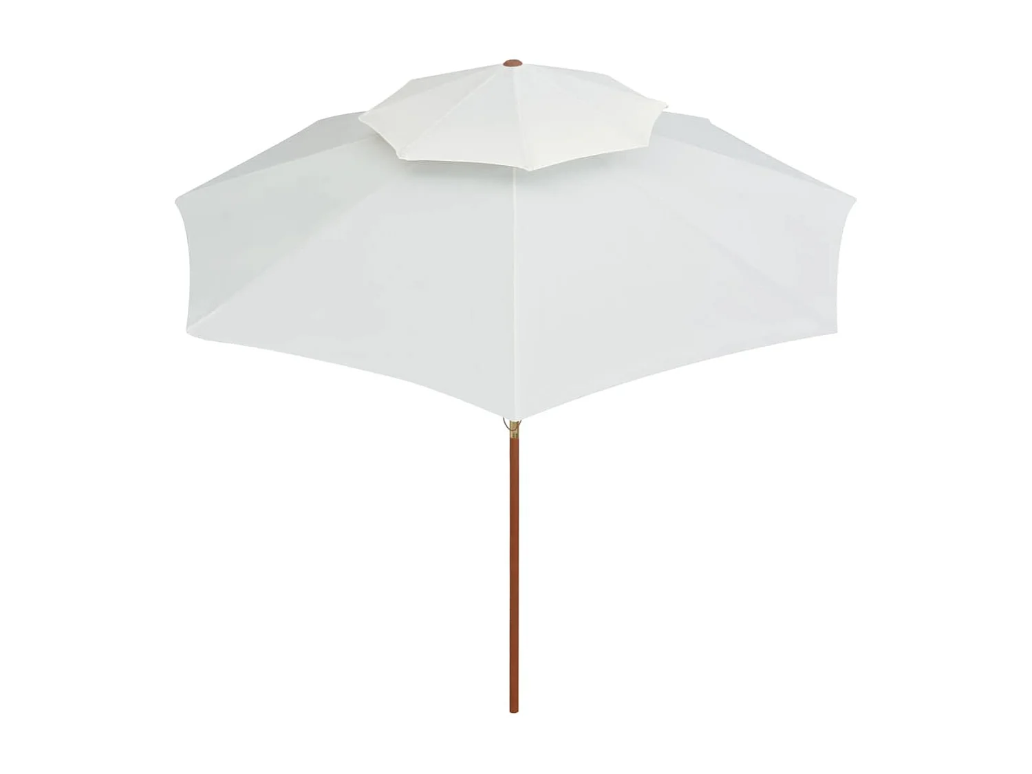 Faylyn  Parasol à deux étages avec poteau en bois blanc crème