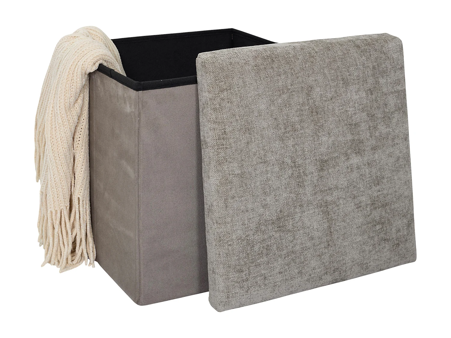 Coffre Pouf Pliable Emilia Marron Marron