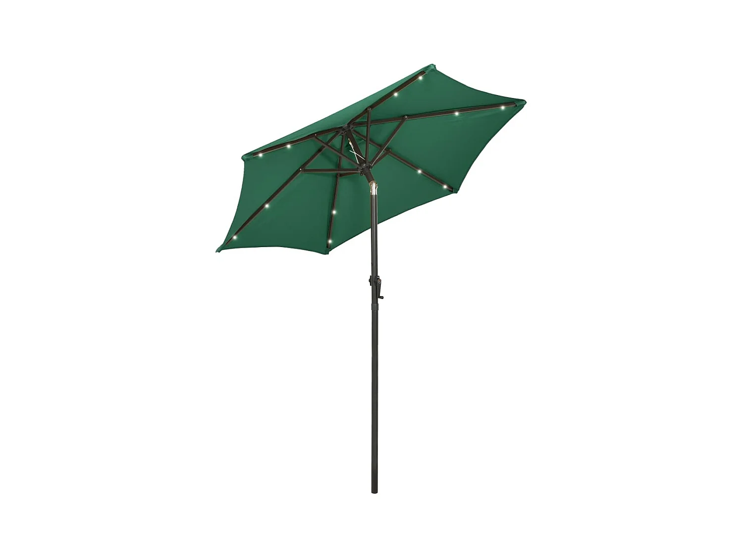 Zerdal  Parasol de jardin avec lumières LED vert 200x211 cm aluminium